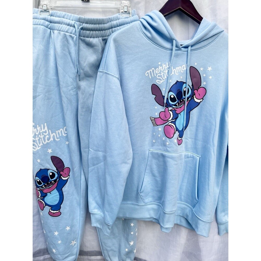 Disney Stitch Christmas Sweatsuit 2X XXL 20 Hoodie Joggers Winter Plus Size